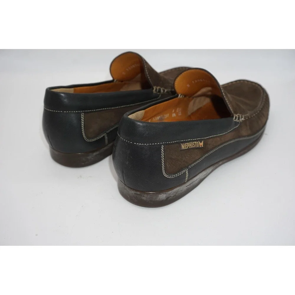 Mephisto‎ Cool-Air Loafers Mens 8.5 Brown Leather Slip On Comfort Casual Shoes